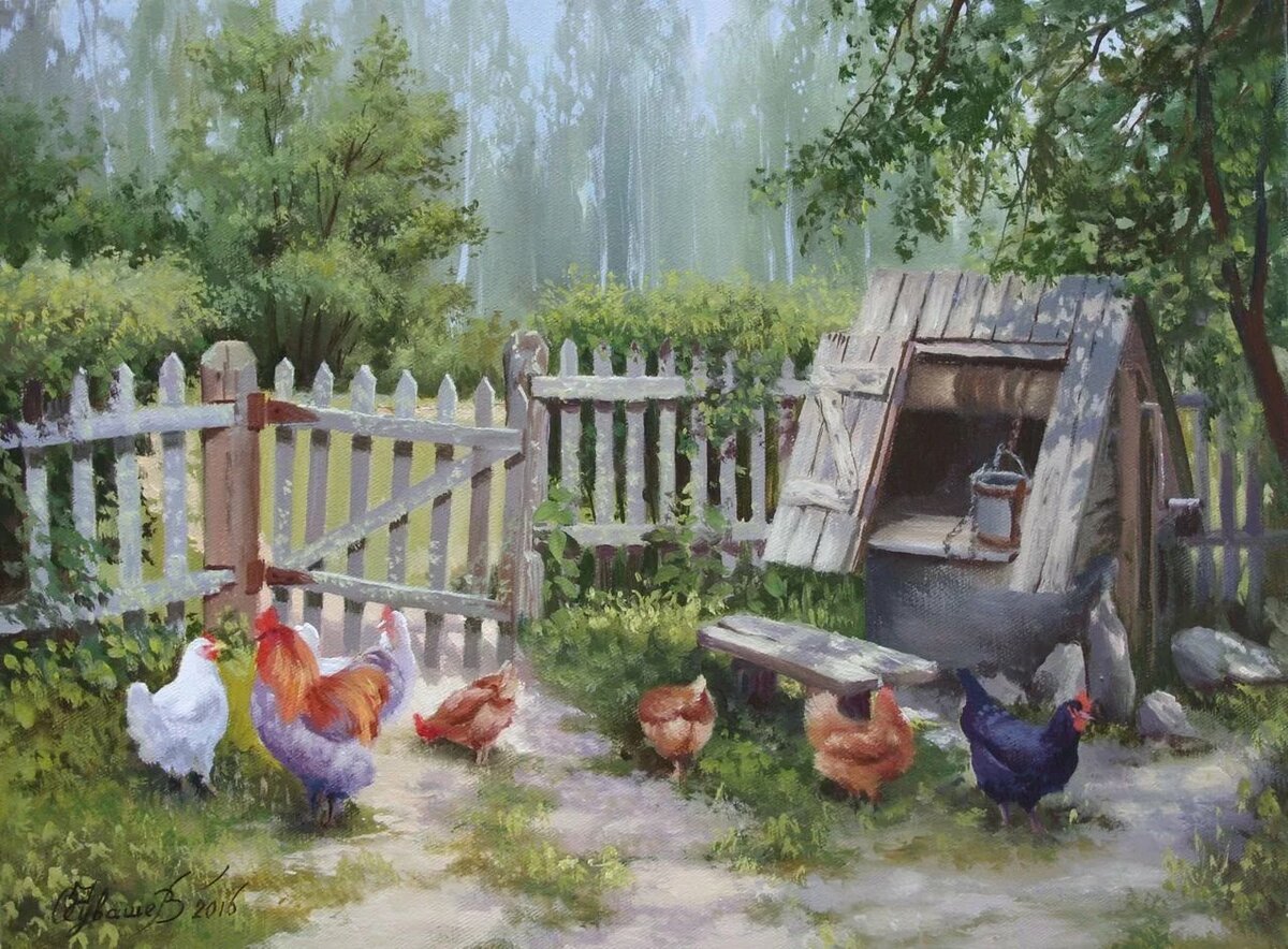 Картины художников в деревне летом Чувашев Олег