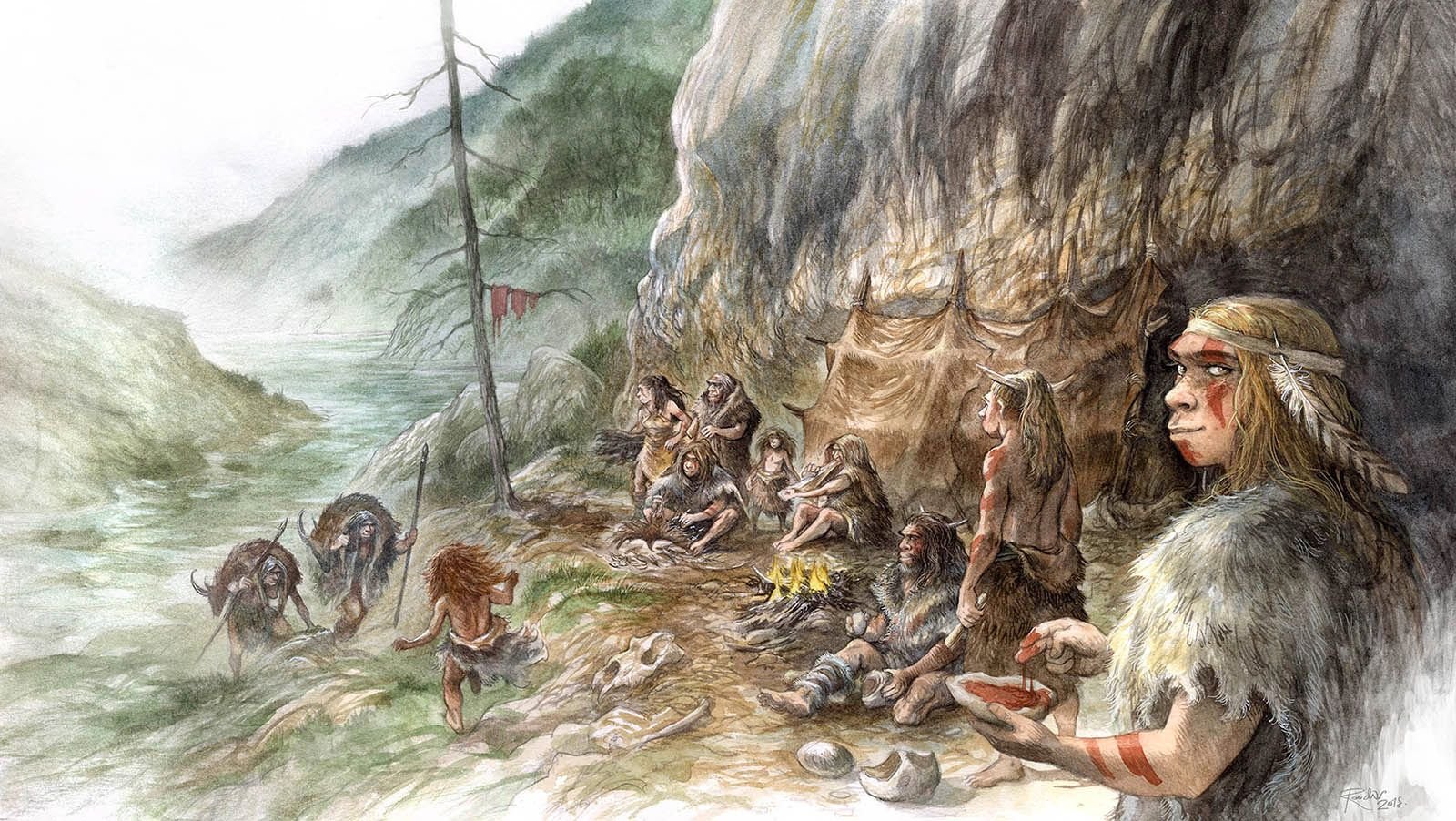 Первобытный 3 д. Неандерталец" Emmanuel Roudier.. Васнецов каменный век. Каменный век неандертальцы арт. Путешествие в первобытный мир Олдрих Ружичка.