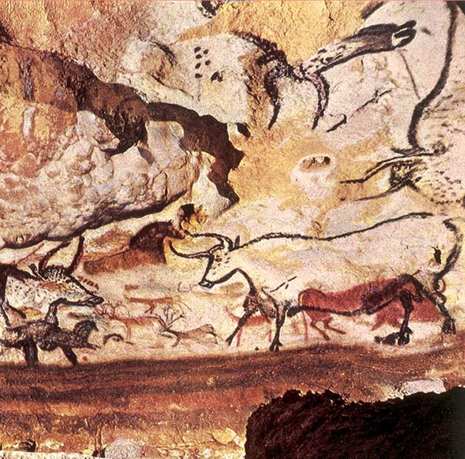 Краски известны человечеству с первобытных времен. Пещера Ласко во Франции. Пещера Ласко Наскальная живопись. Пещера Ласко китайская лошадь. Первобытное искусство пещера Ласко.