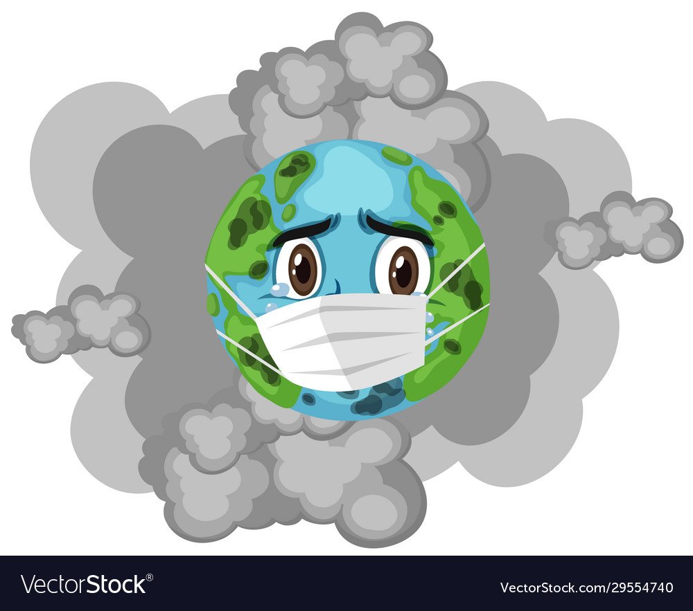 Планета земля в медицинской маске