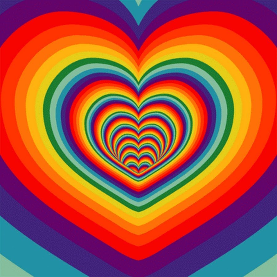 Иллюзия сердца разного цвета