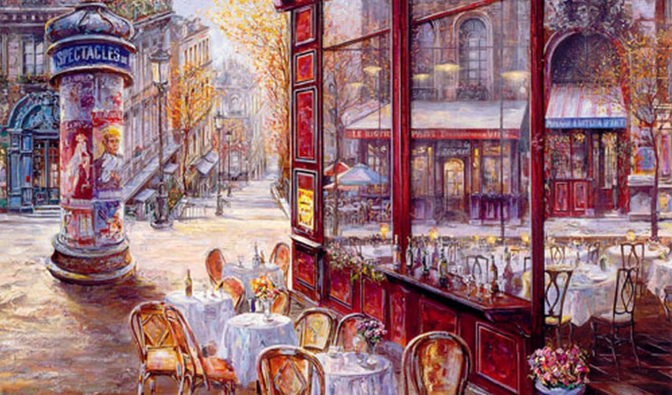 Картинки городское кафе Франция художник Вадим Суляков