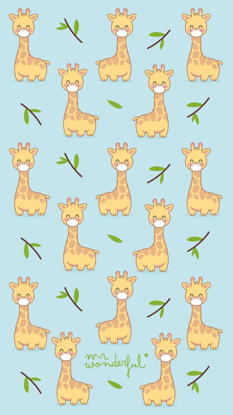Милый фон с жирафиками