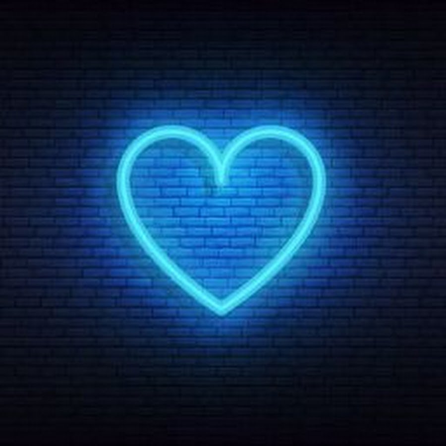 Голубое неоновое сердце