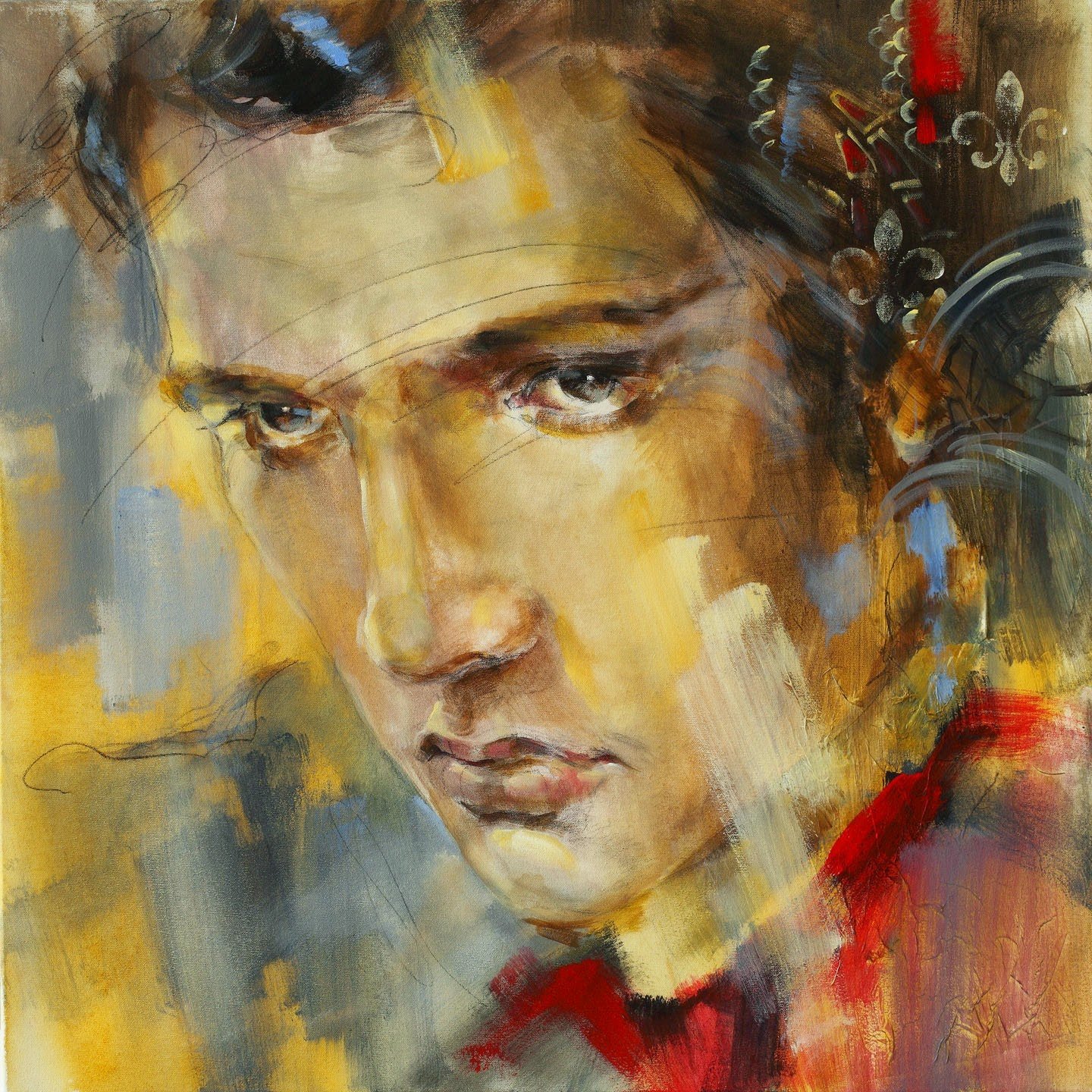 Красивая картина мужчине. Мужской портрет живопись Рикардо Санчес.