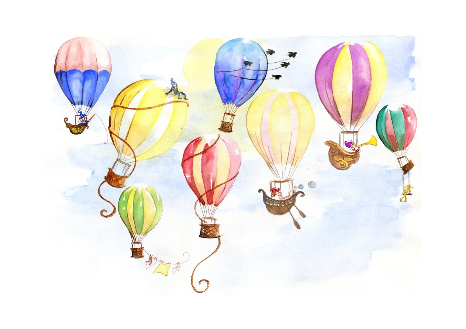 Коротышки воздушный шар. Акварельный воздушный шар. Воздушные шары акварель. Воздушный шар иллюстрация. Рисование акварелью воздушные шары)..