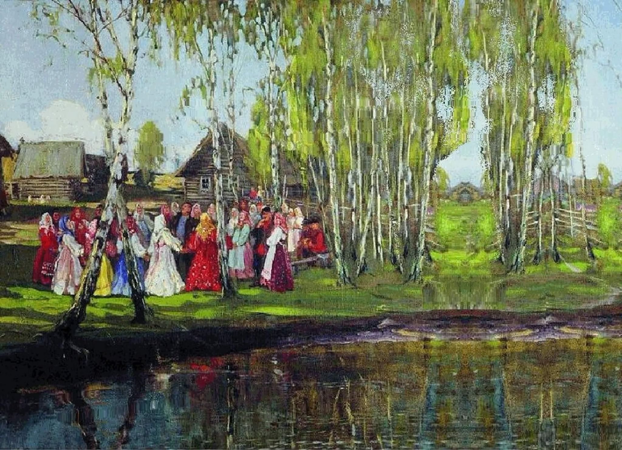 Русский майский праздник. Боскин хоровод картина.