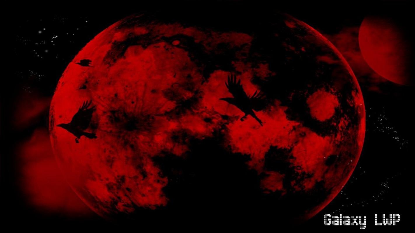 Кровавая Луна. Красная Кровавая Луна. Кровавое затмение. Ворон и Кровавая Луна.