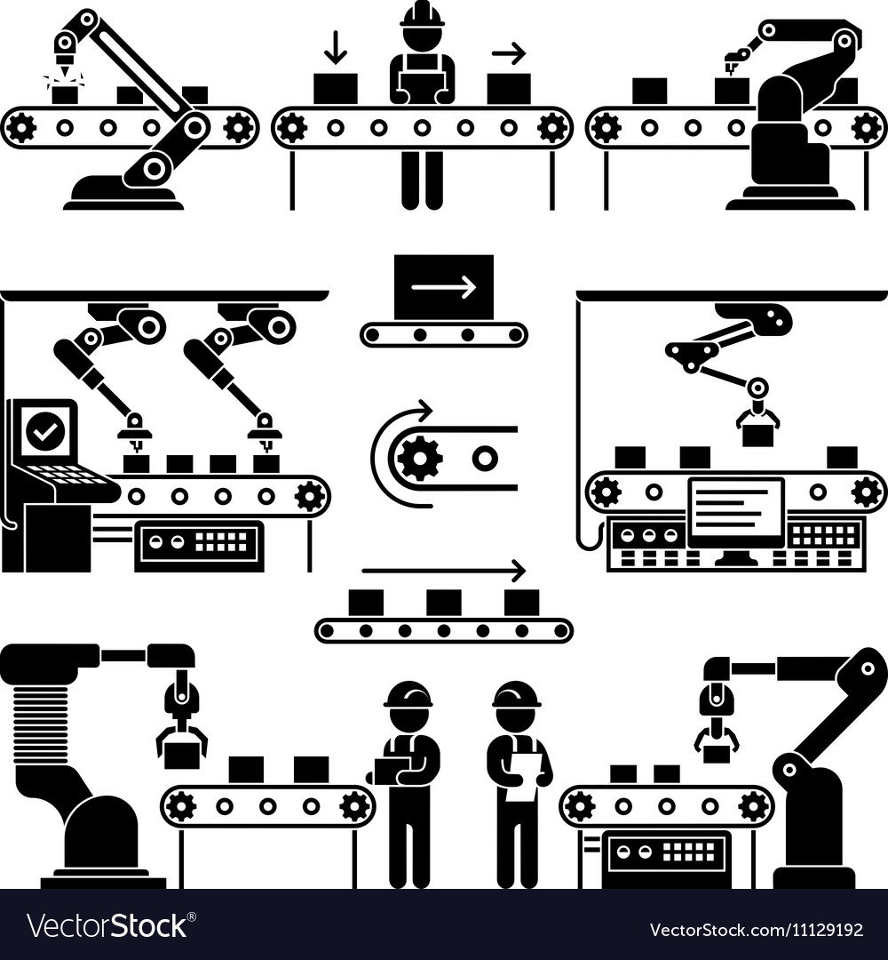 Иконки производственного оборудования конвейер
