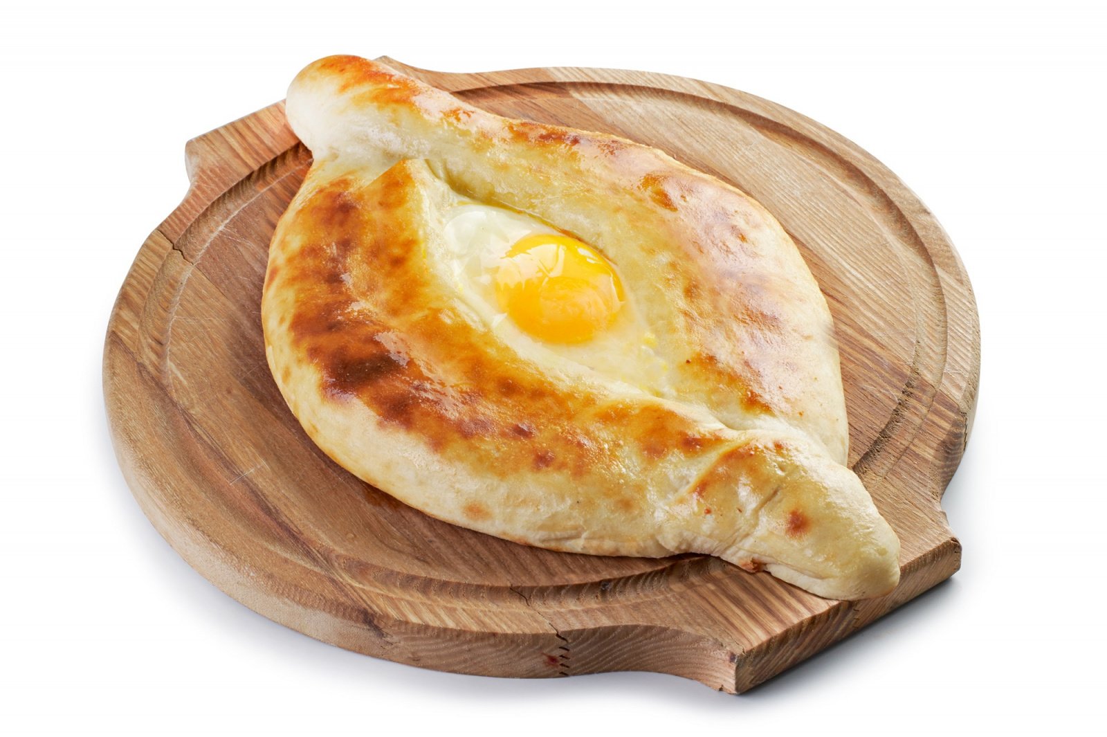 Тесто лодочкой с сыром и яйцом