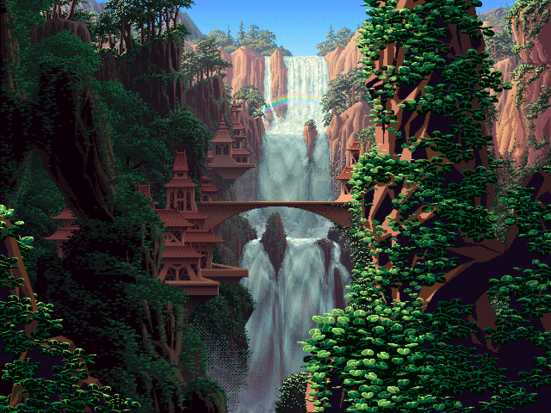 Поместье Уотерфолл. Сказочный водопад. Живые пейзажи. Animate world