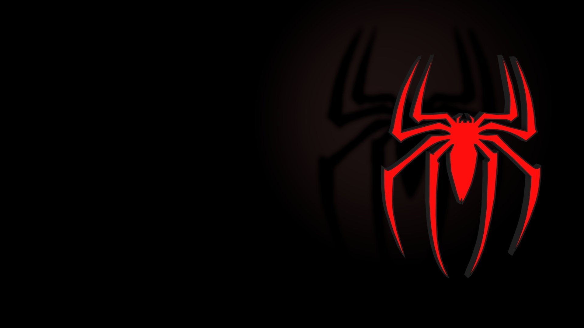 Паук на черном фоне. Человек паук паук красный. Эмблема человека паука. Паук обои.