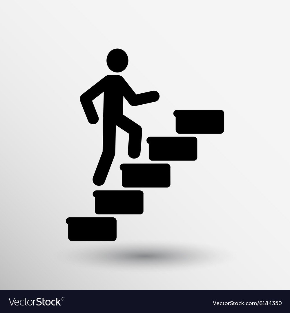 Силуэт человека идущего по лестнице