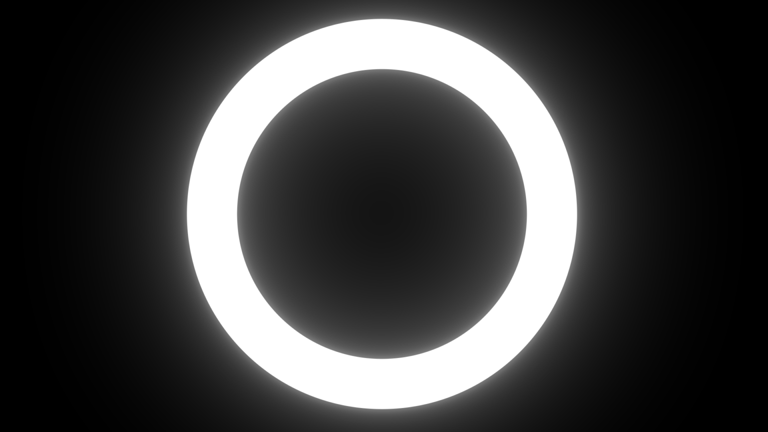 Кольцевая подсветка. Белый светящийся круг. Круглая подсветка. Световое кольцо на черном фоне. Красивый круг.