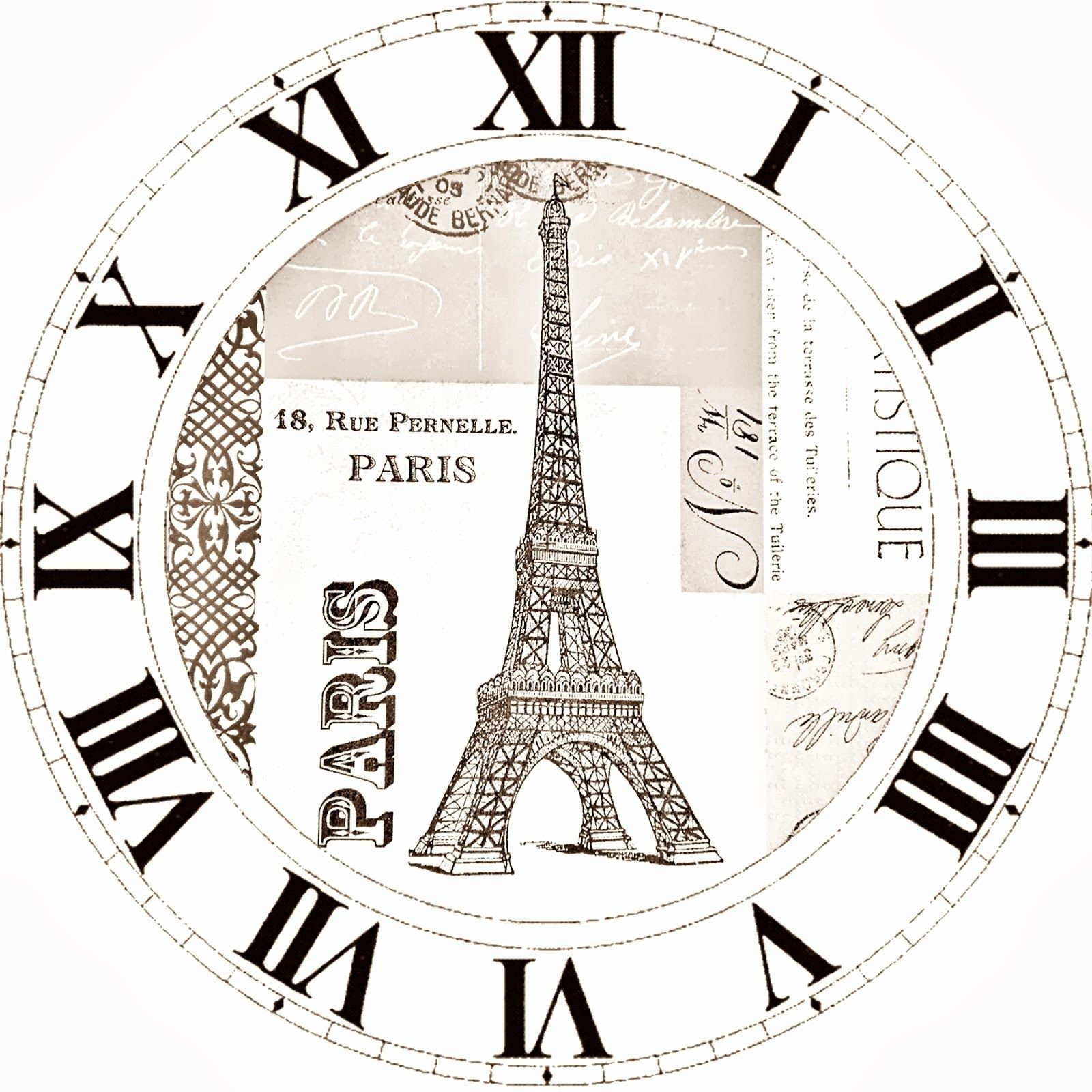 Циферблат часов без стрелок Париж