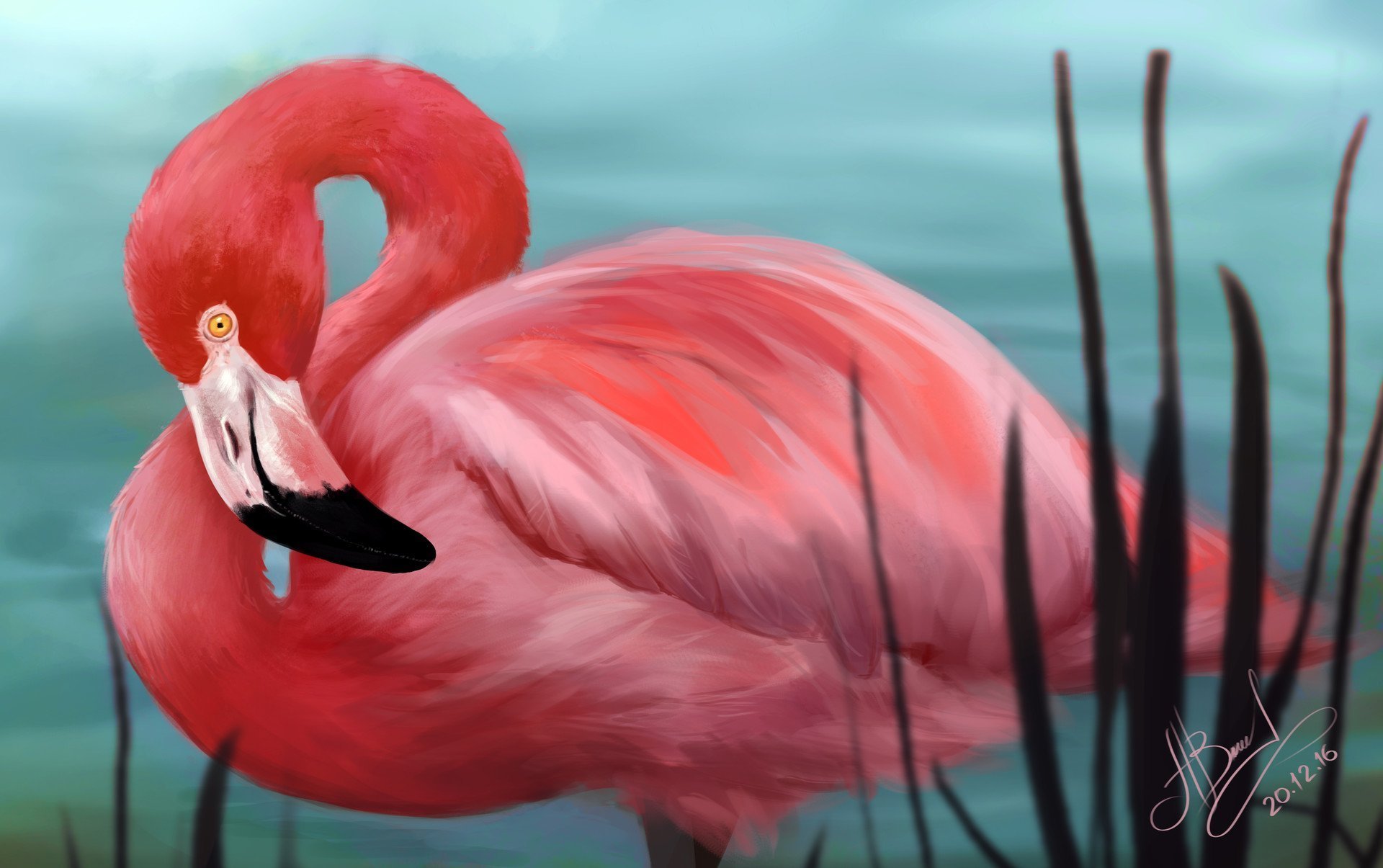 Фламинго арты