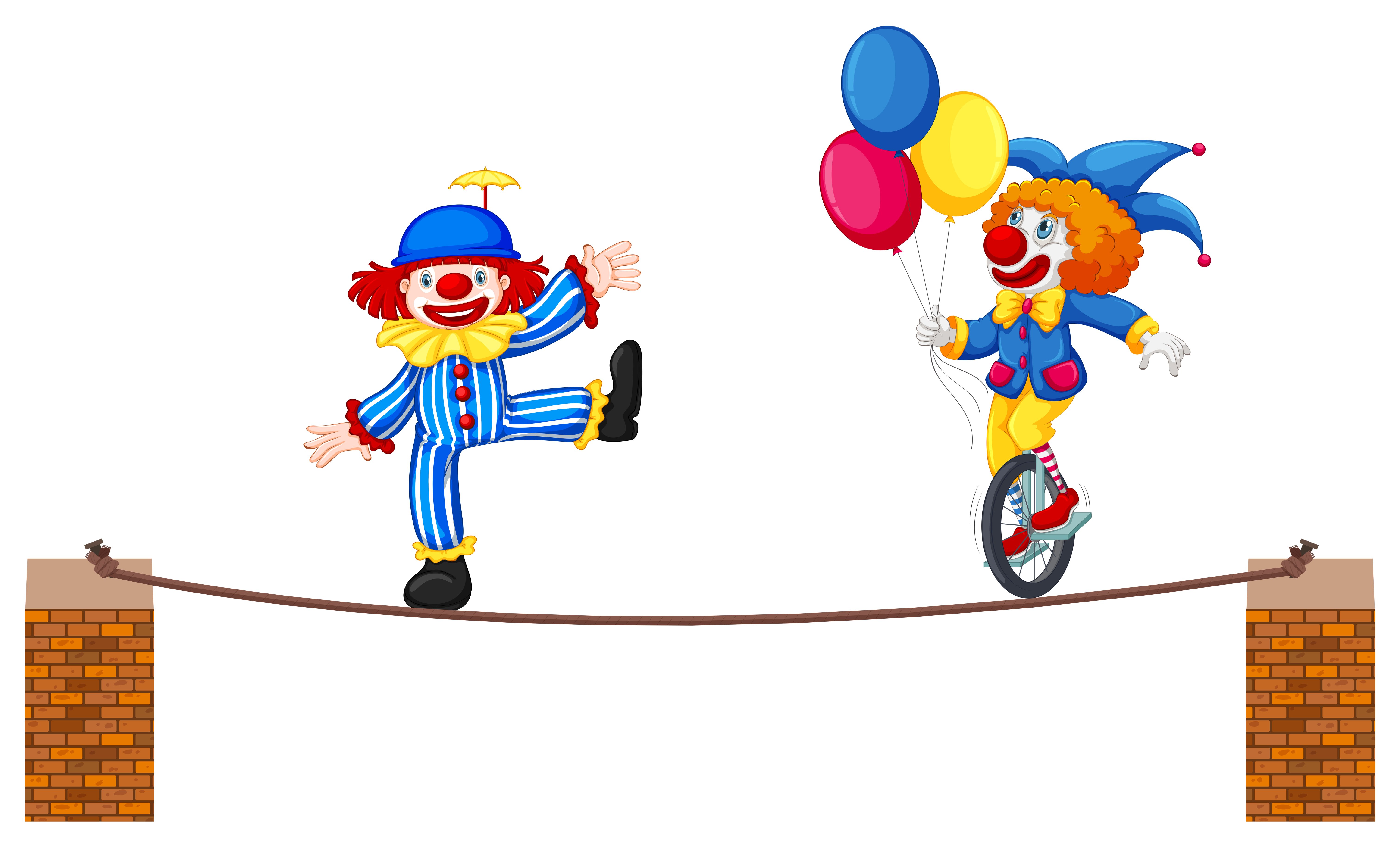 Клоун плюх зарядка комплекс. Клоун на канате. Клоуны в цирке для детей. Клоун на белом фоне. Канатоходец для детей.