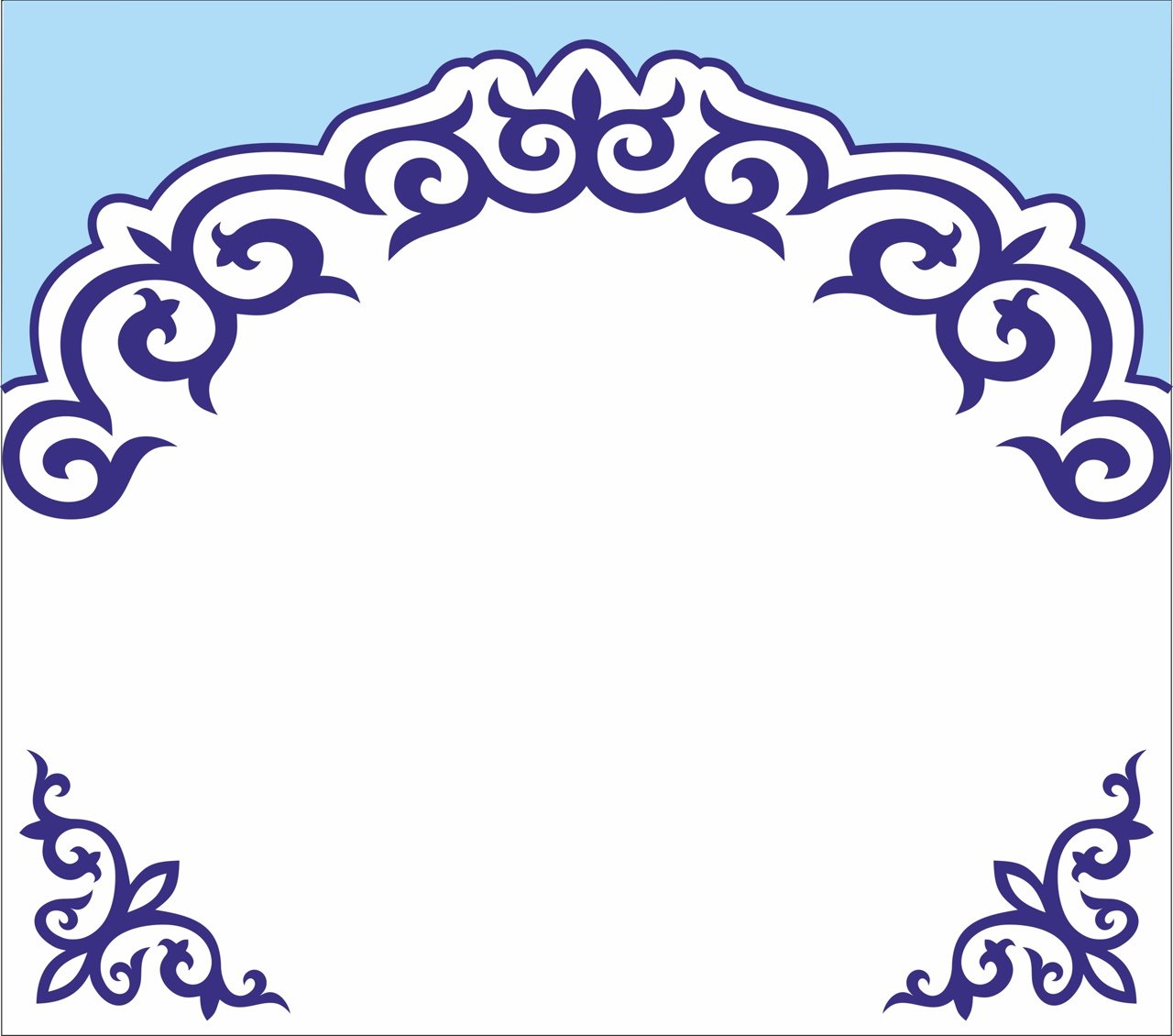 Казахский орнамент на белом фоне