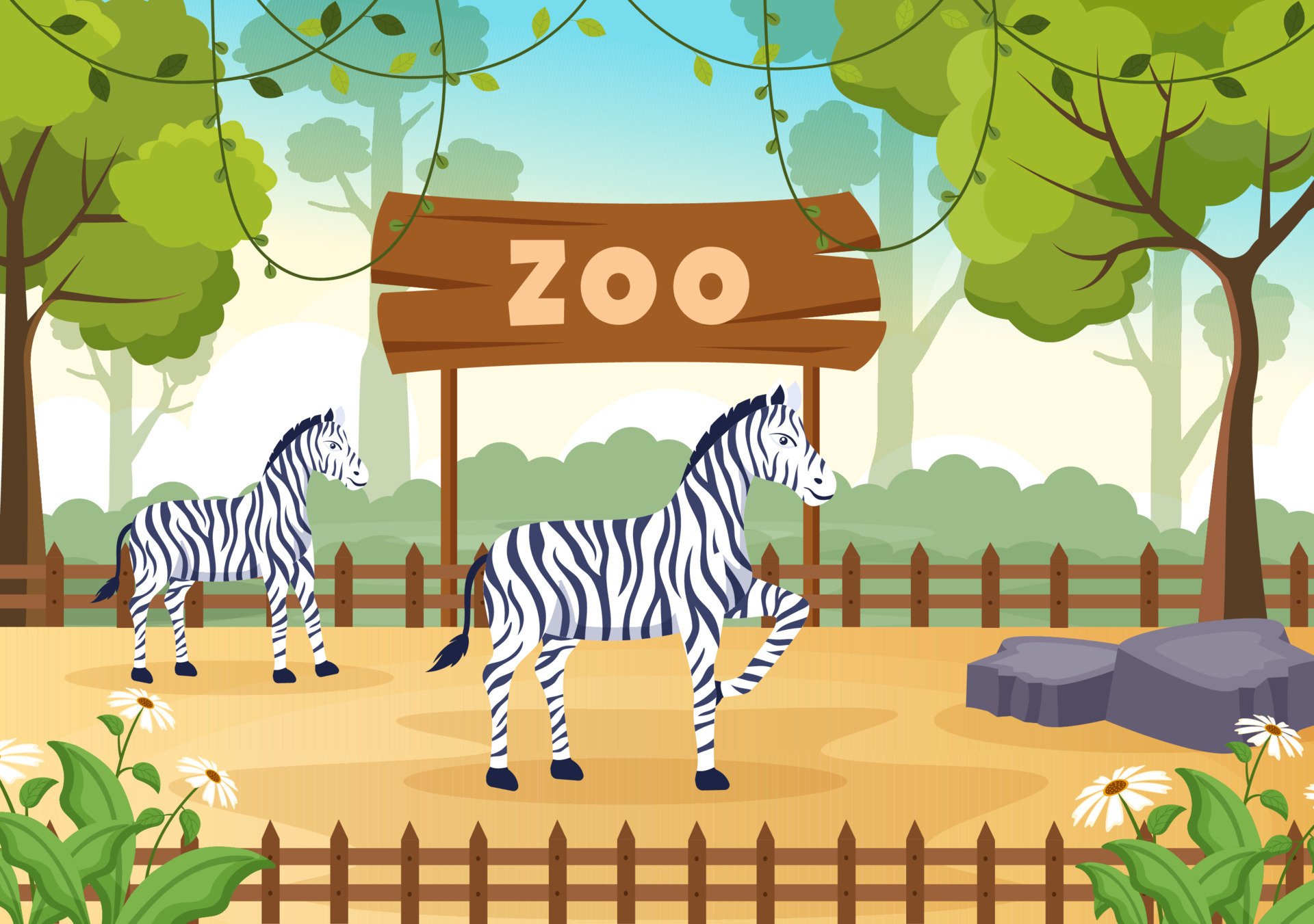 Рисунок зоопарк без животных