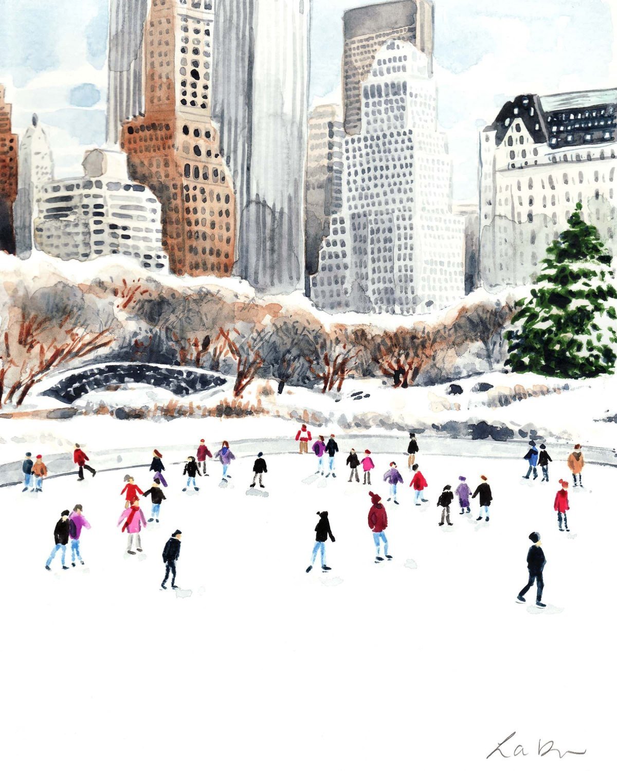 Центральный парк Нью-Йорк зима каток