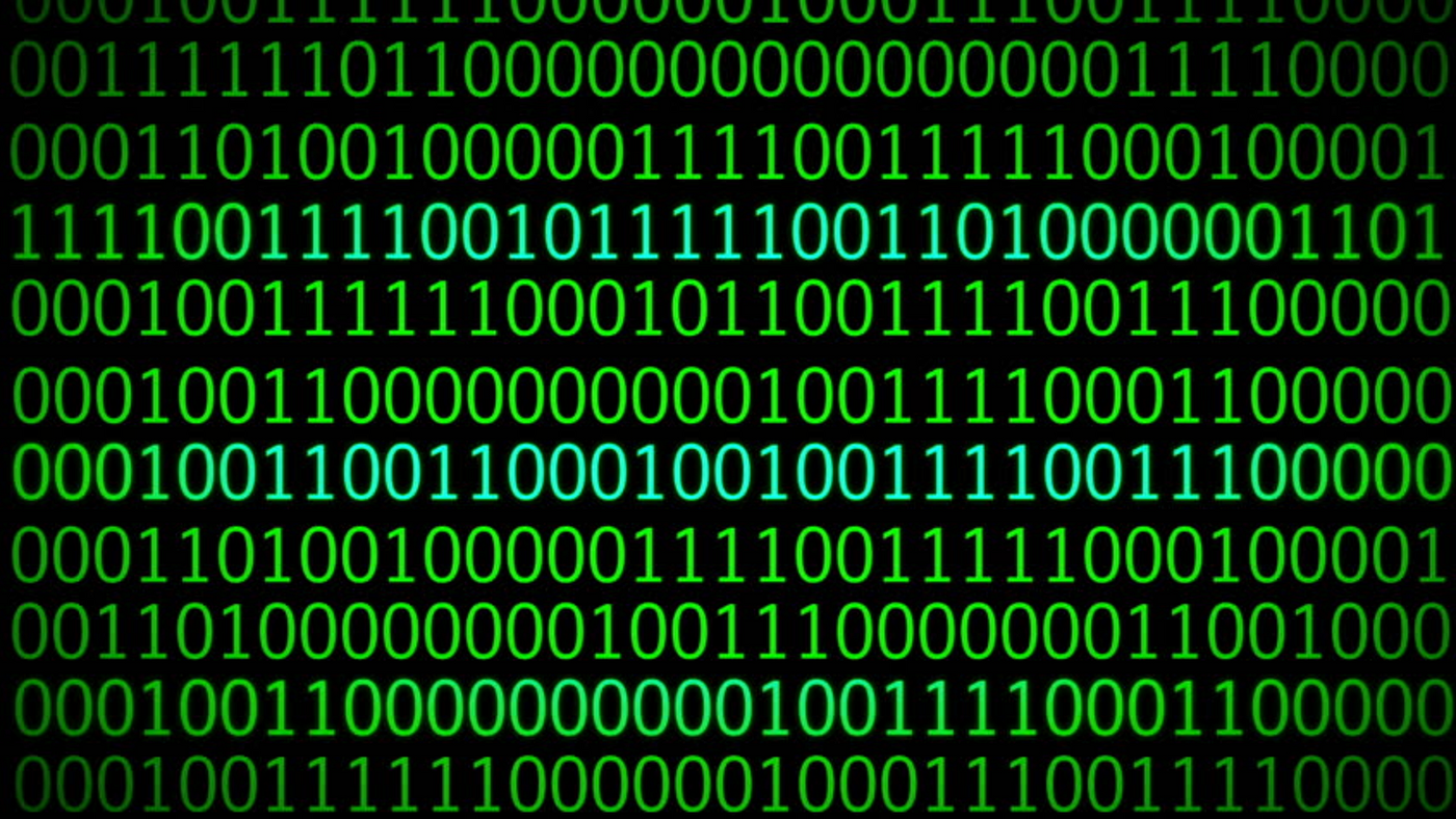 Числа в машинном коде. Нули и единицы. Монитор с двоичным кодом. Цифровой код. Бинарный код.