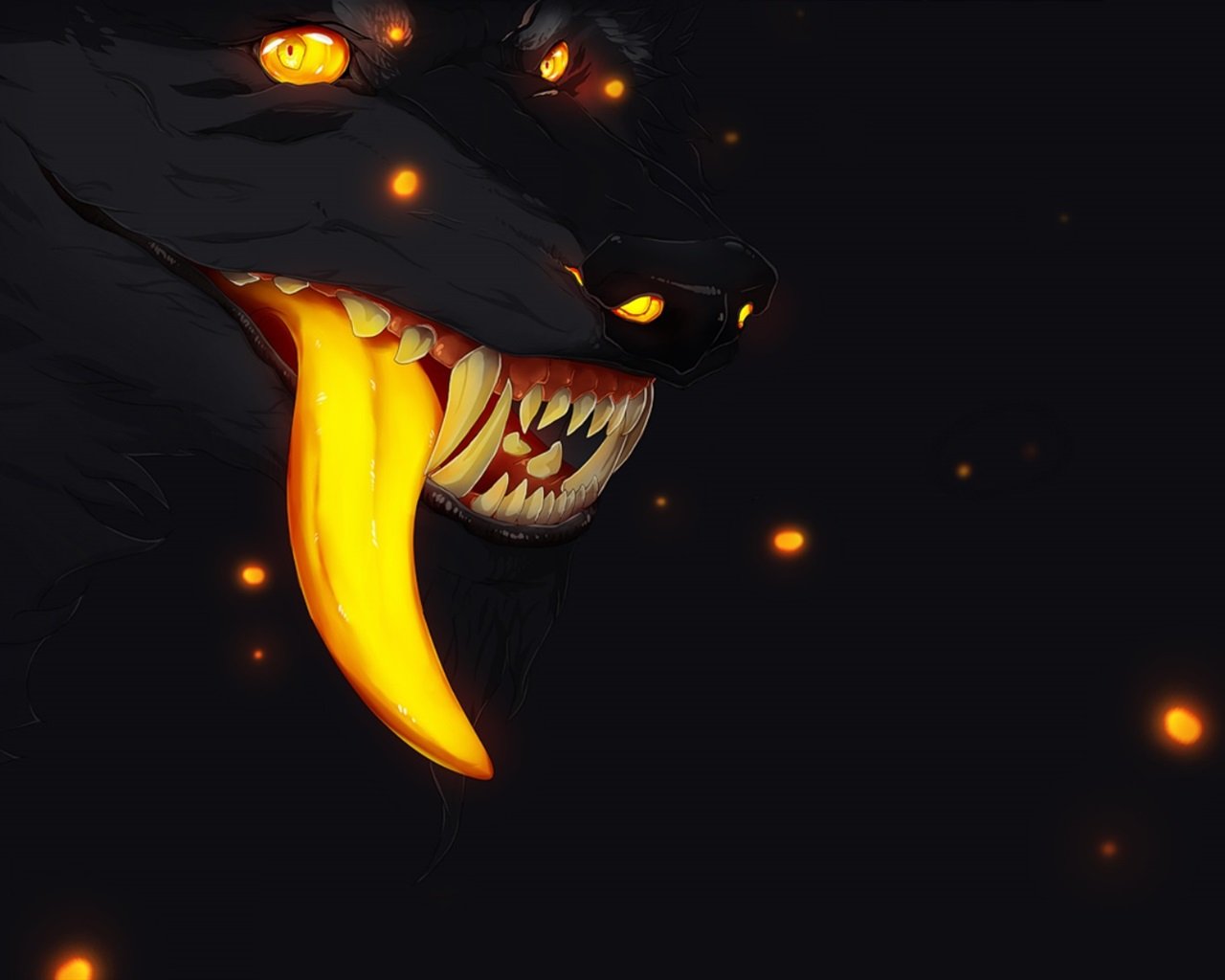 Реакция улыбающихся тварей. Глаза волка в темноте. Огненный волк с открытой пастью. Волк с желтыми глазами.