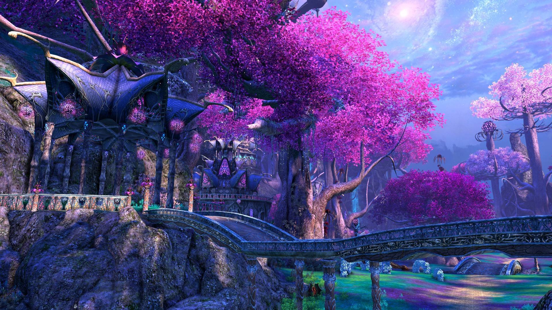 Игры мир цвета. Фэнтези пейзажи. Фиолетовый сказочный мир. Красивые локации. Фантастический лес.