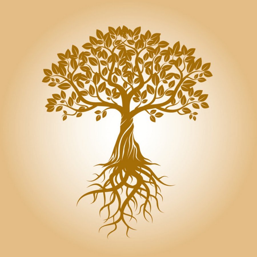 Золотое дерево с корнями