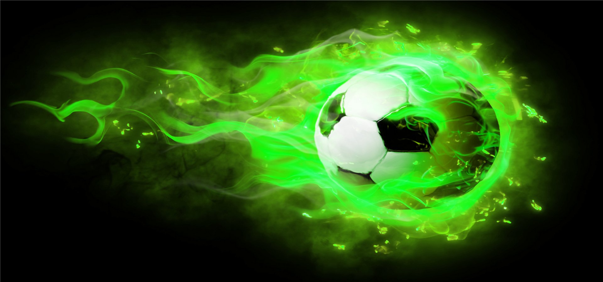 Футбольный мяч зеленый
