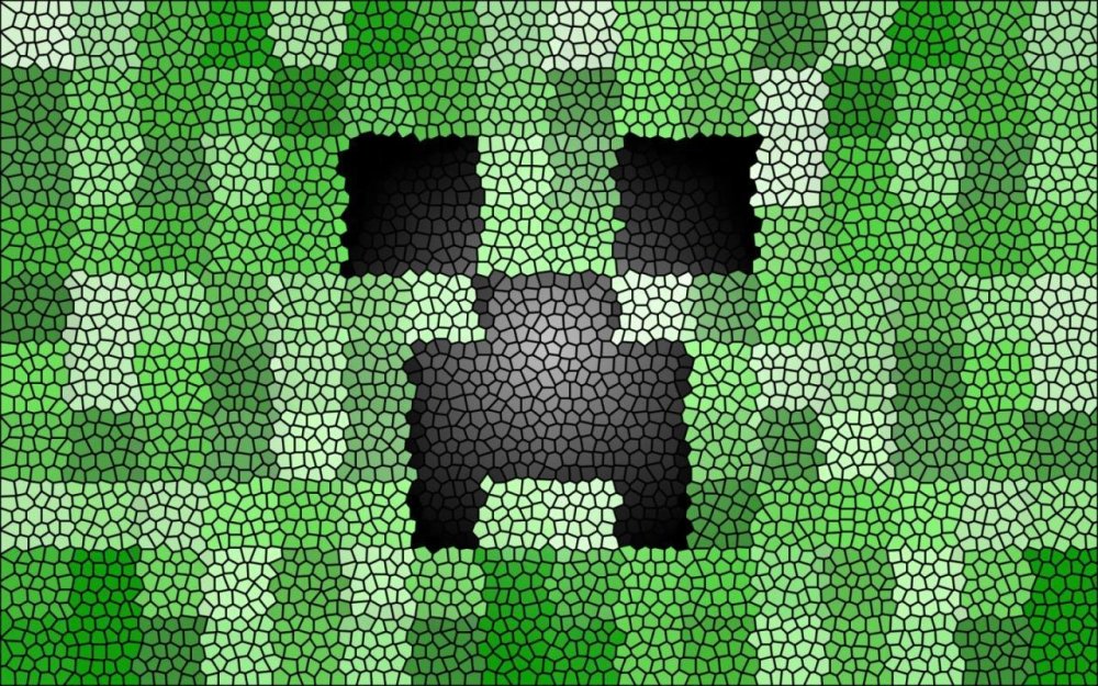 КРИПЕР МАЙНКРАФТА на черном фоне