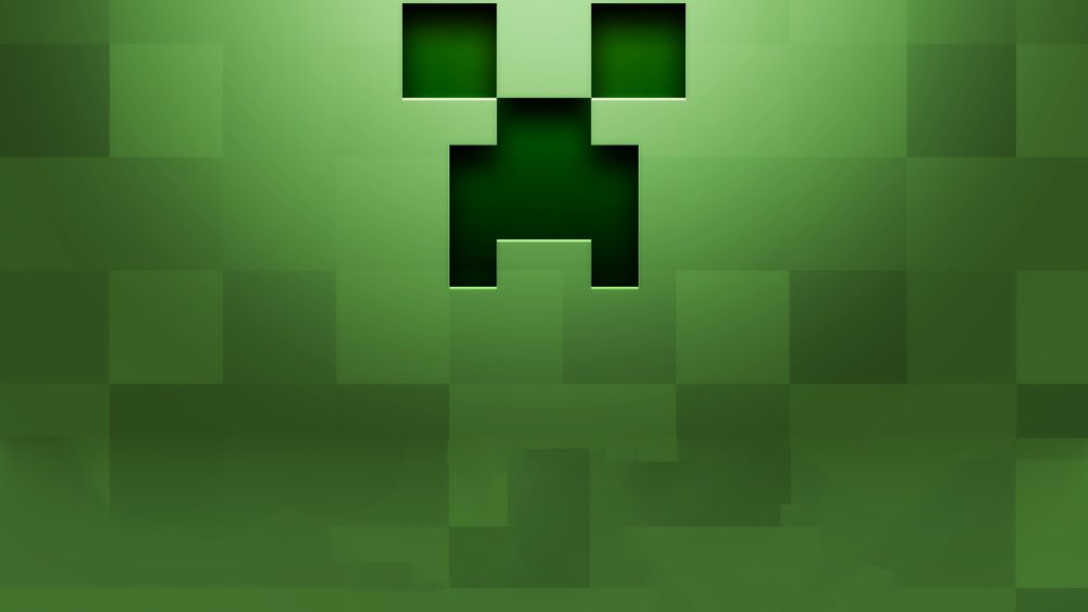 КРИПЕР на синем фоне