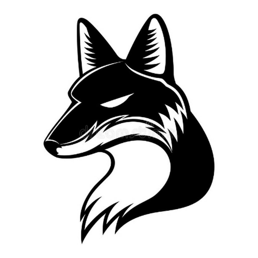 Лиса логотип черно белый