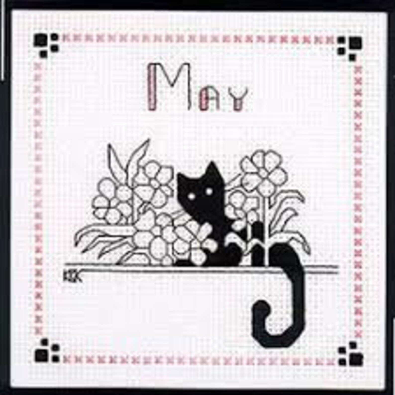 Вышивка кошачий календарь