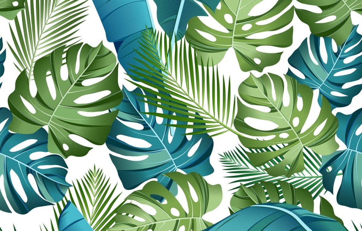 Тропические листья паттерн вектор