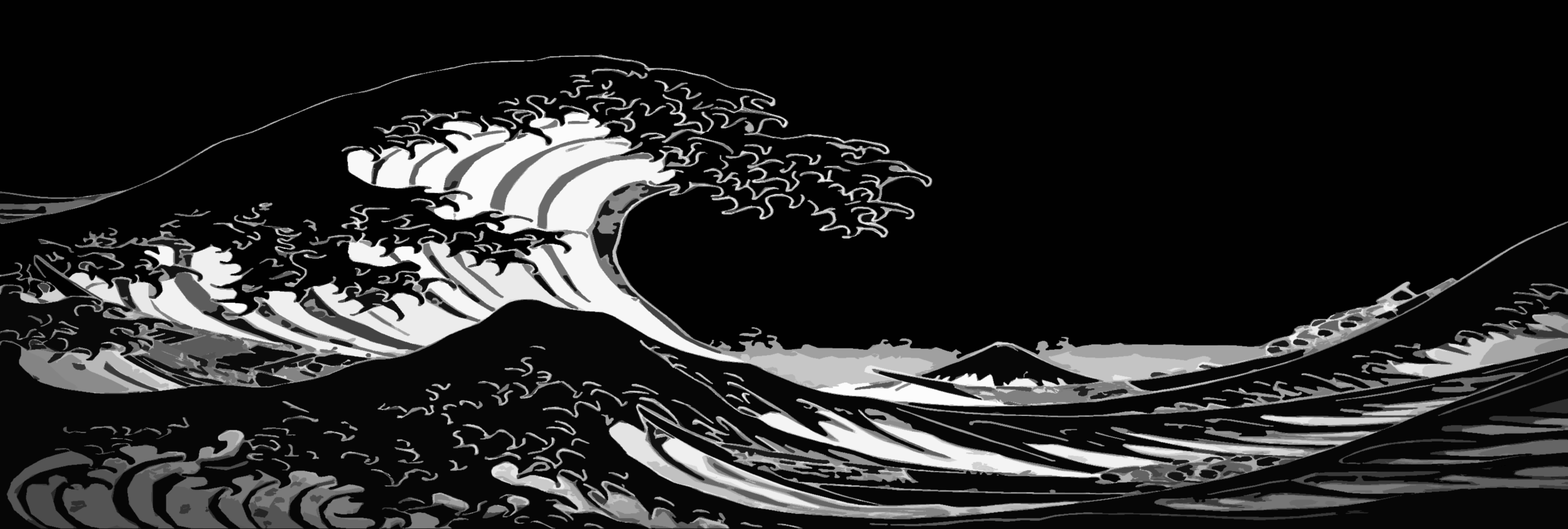 Текст черные волны. The great Wave off Kanagawa Black. Волны Графика. Черный фон с волнами японским. Черно белые японские волны.