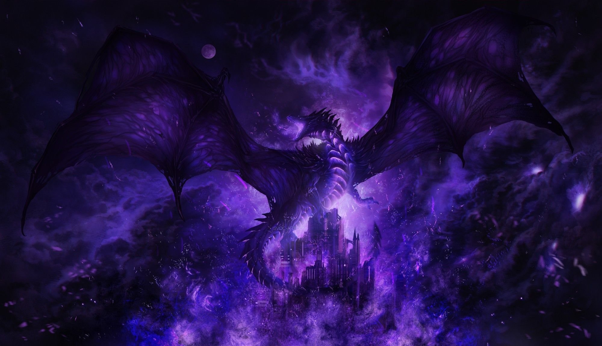 Фиолетовый дракон арт - 70 фото