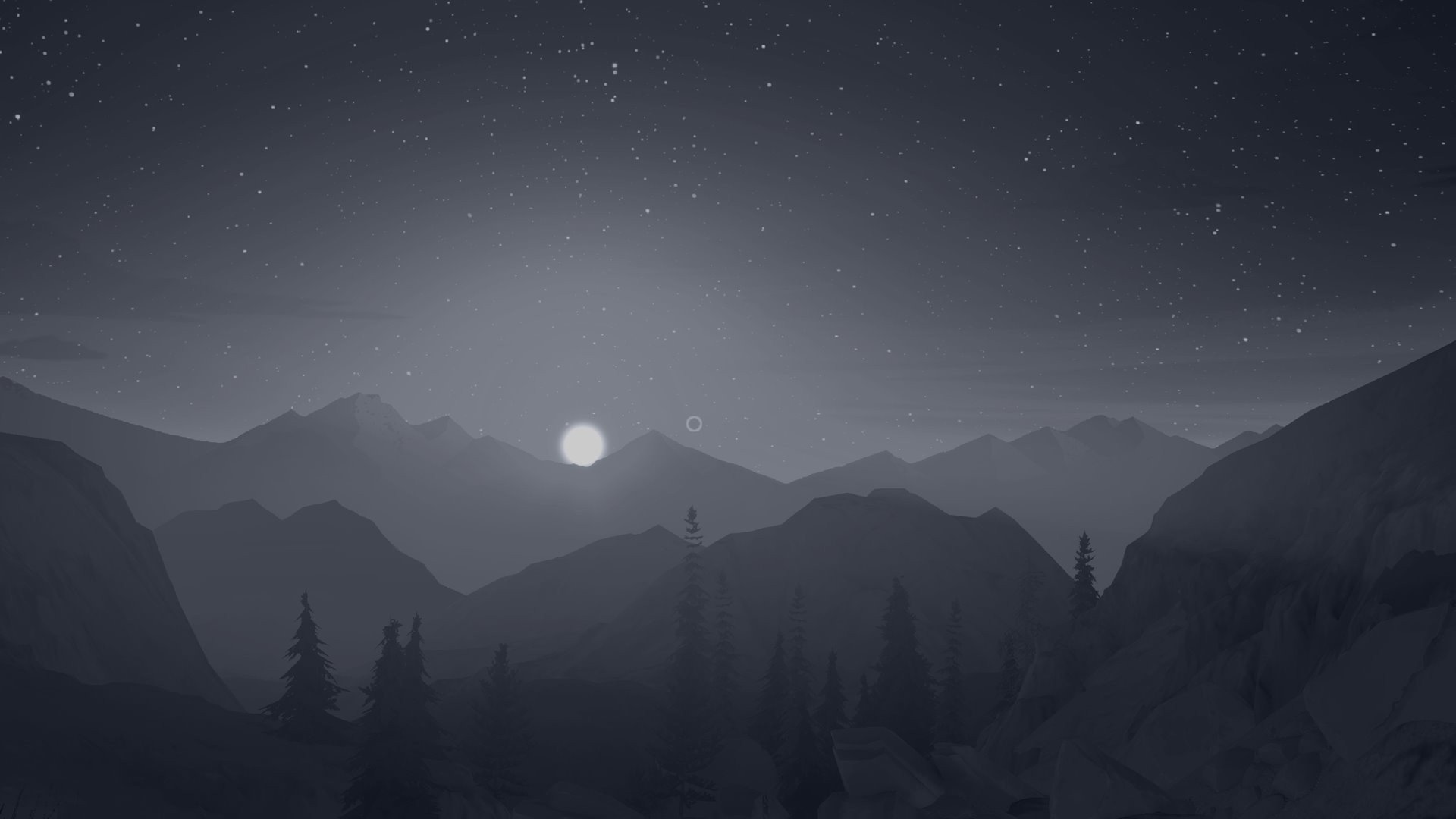 Flat dark. Firewatch Dark горы. Горы ночью. Минималистичный пейзаж. Минималистичные обои на рабочий стол.