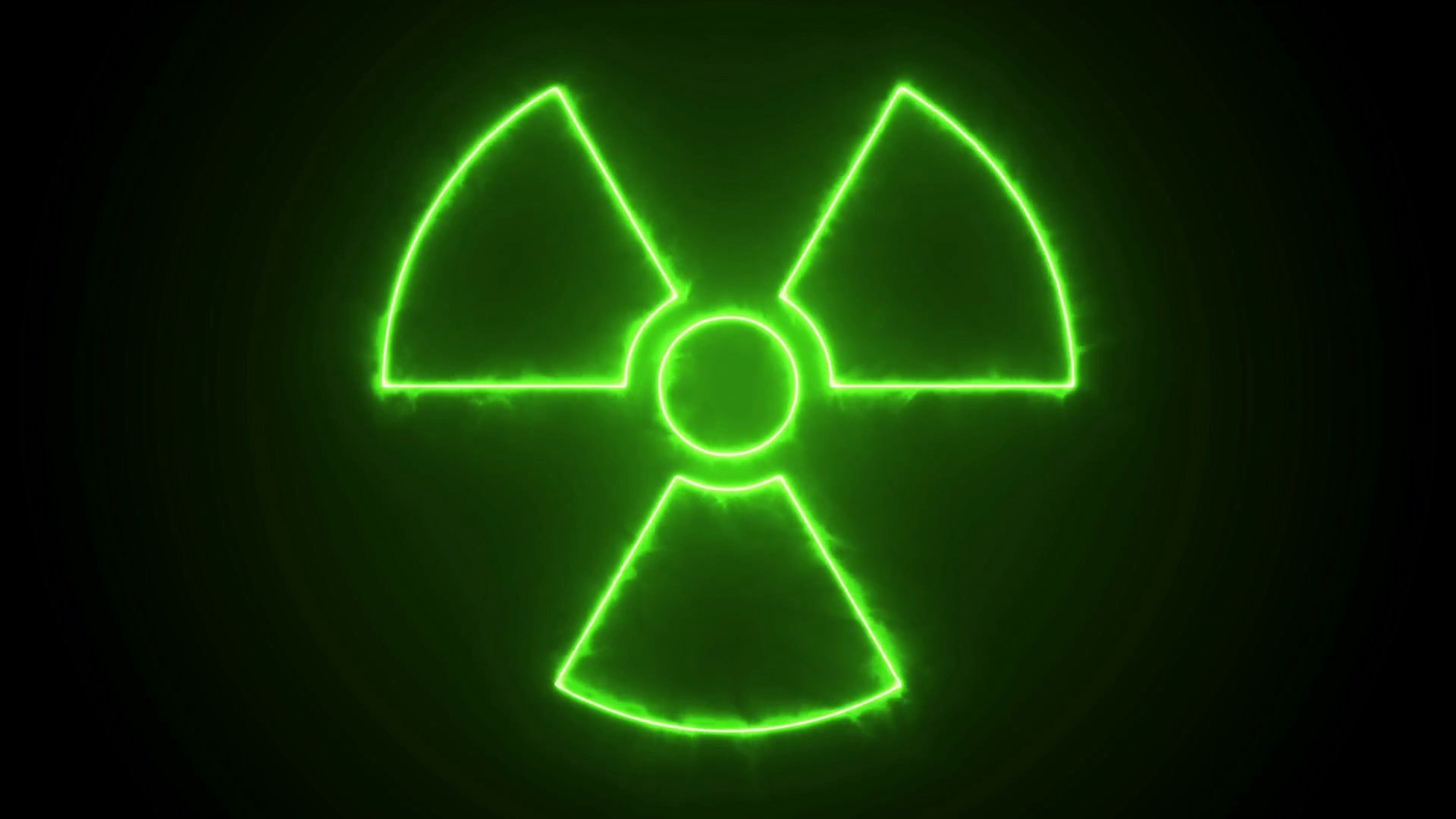 Светящийся знак радиации