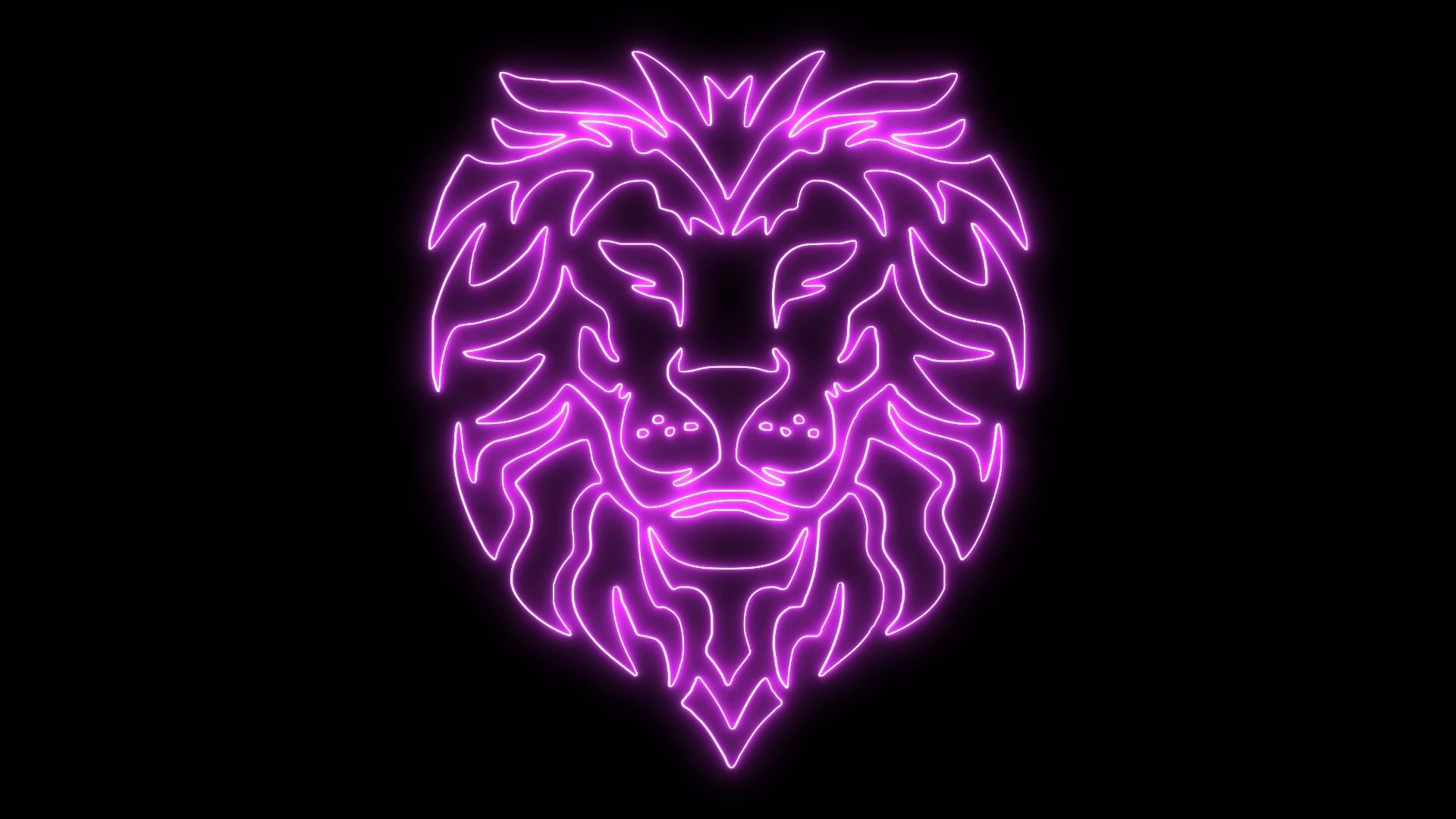 Фиолетовый неоновый Лев