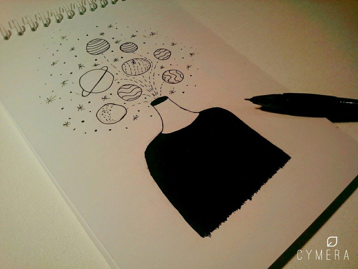 Маленькие рисунки для скетчбука черной ручкой