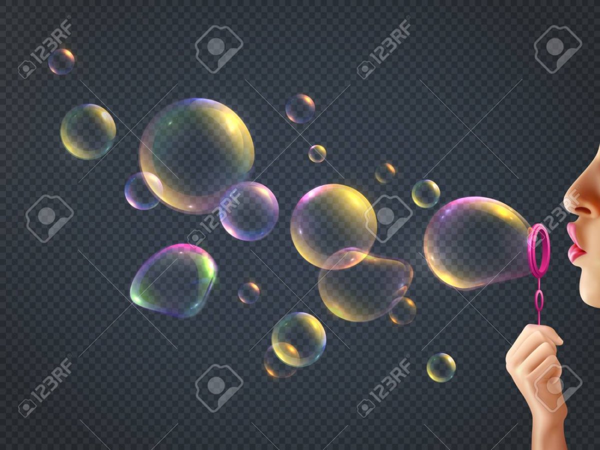 Женщина с мыльными пузырями фон