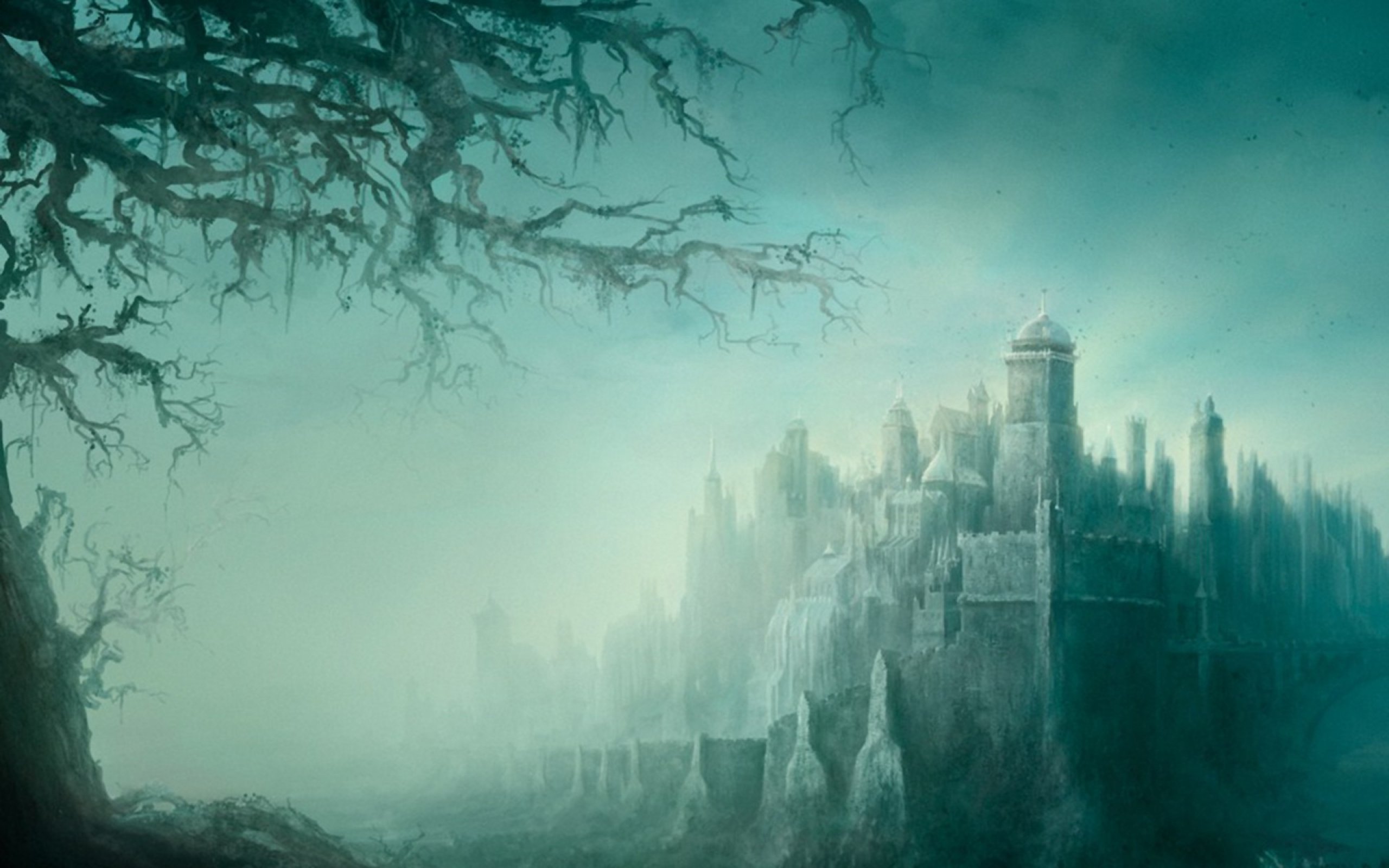 Загадочное царство. Мрачный пейзаж. Мистический фон. Мрачный замок. Мистические пейзажи.