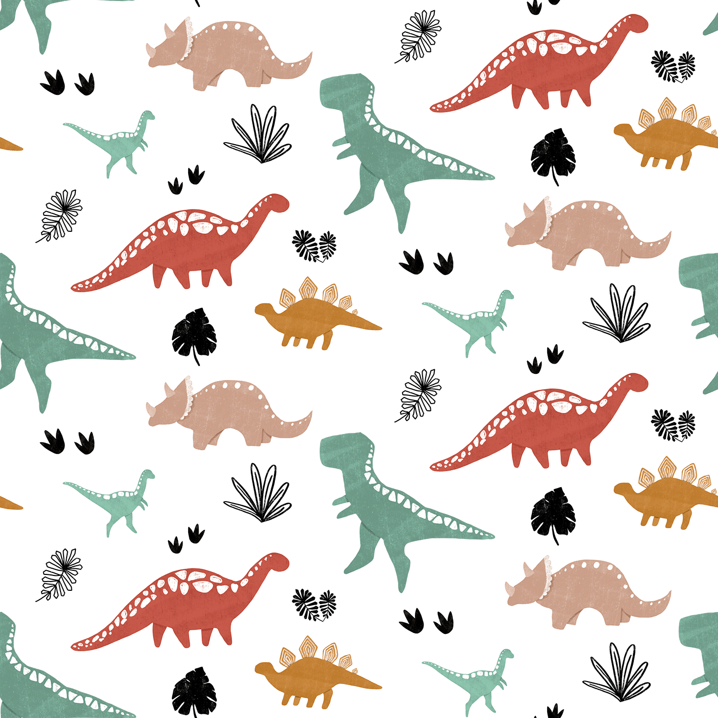Ткань с динозаврами