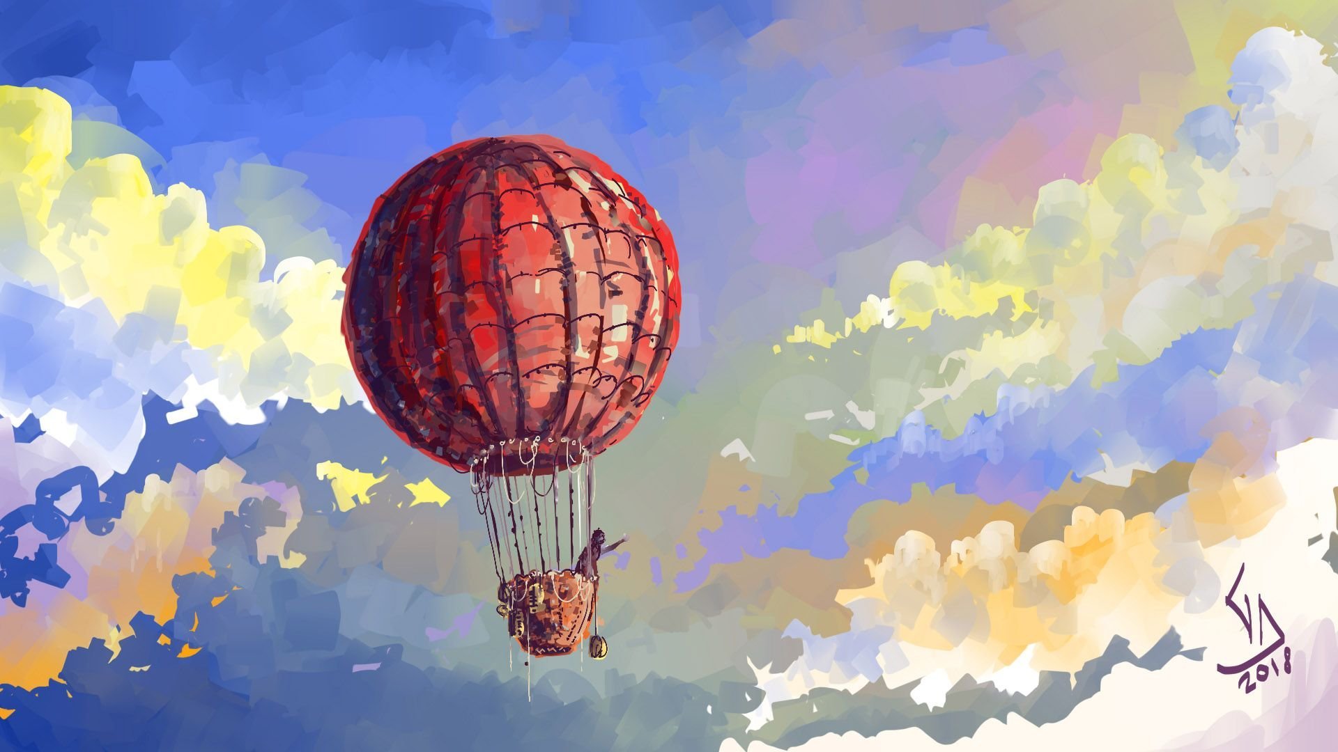 В страну знаний на воздушном шаре. Воздушный шар в небе. Воздушный шар арт. Пейзаж с воздушными шарами. Шар воздушный с рисунком.