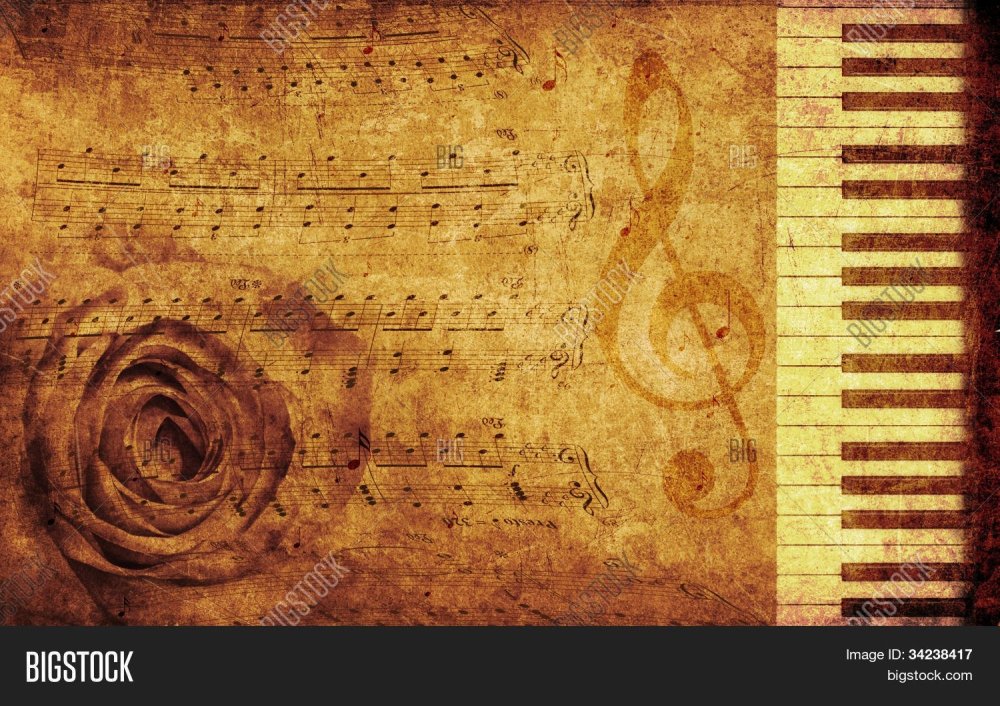 Винтажная бумага с нотами
