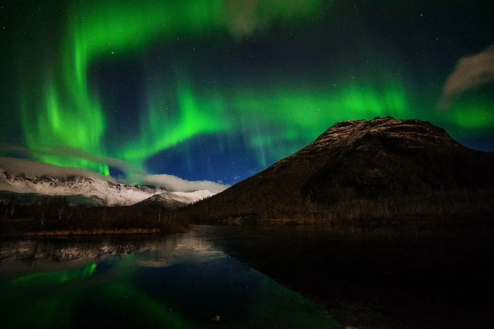 Хибины Кольский полуостров Северное сияние