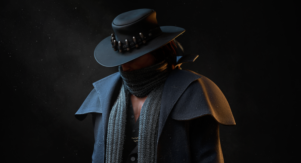 Мужчина в плаще и шляпе