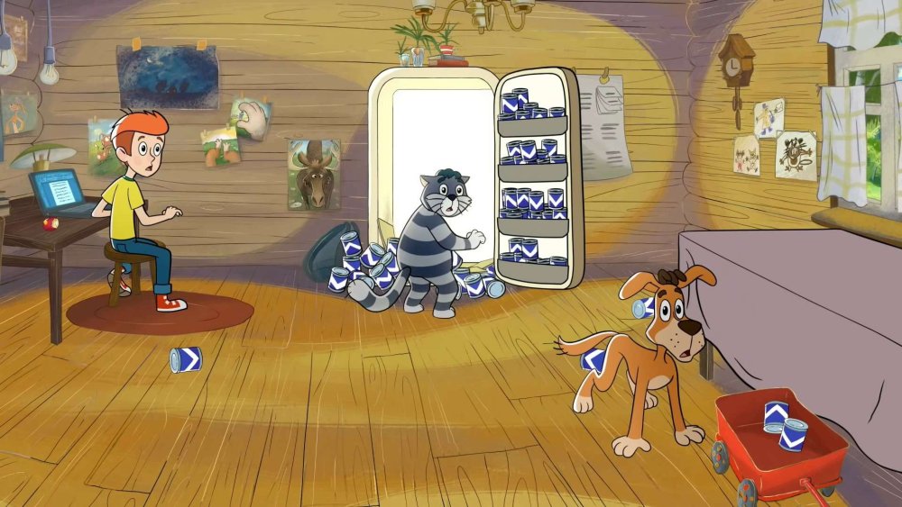 Зимний домик мультяшный