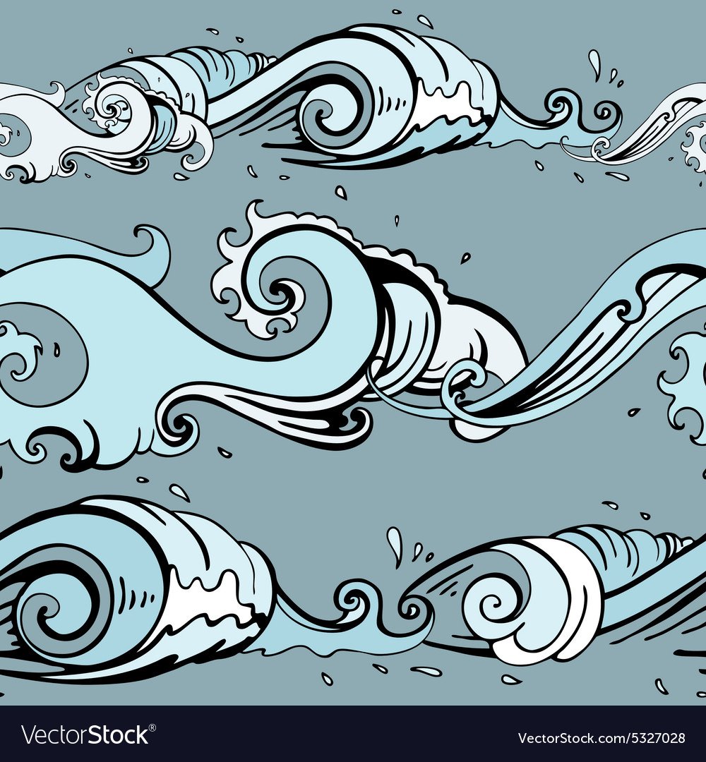 Морской орнамент в полосе