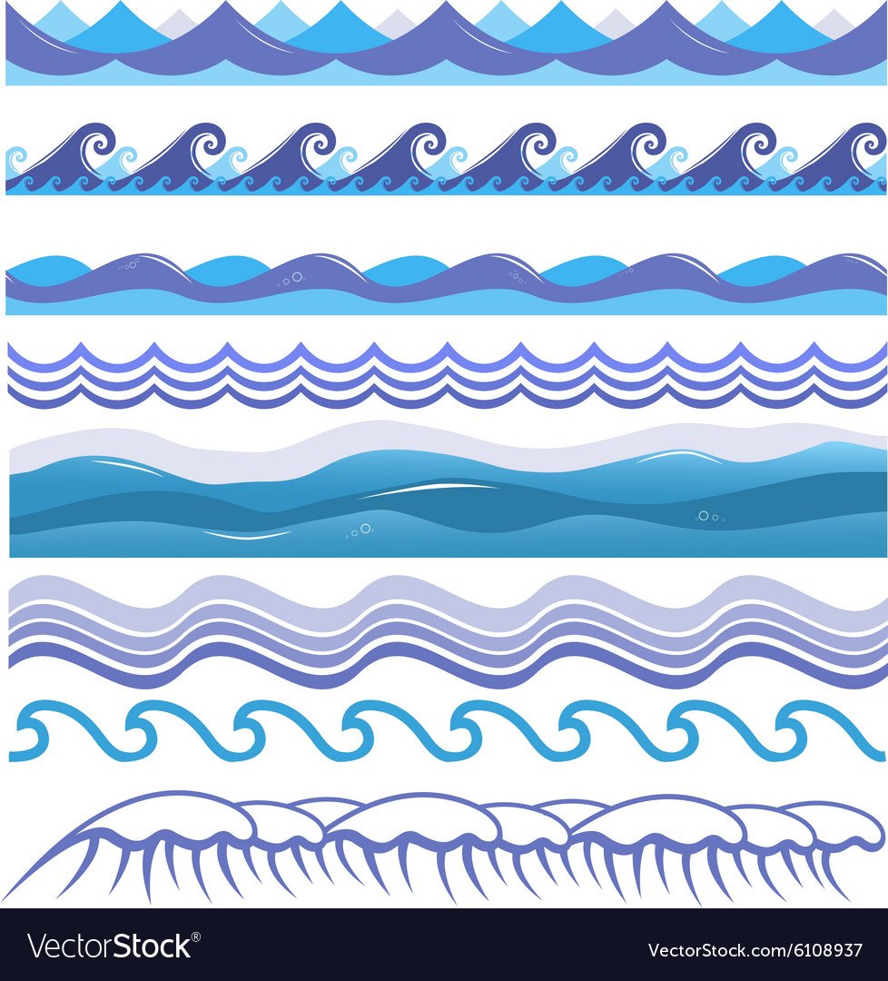 Линейный орнамент в полосе морской